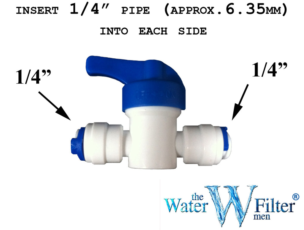 Inline Tap Shut Off Valve for 6mm aka 1/4'' Water Pipe Tubing - Water Filter Men