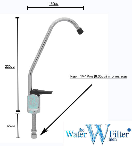 Standard-Wasserfilterhahn mit schwarzem Hebel zum Herunterdrücken - Wasserfilter-Men