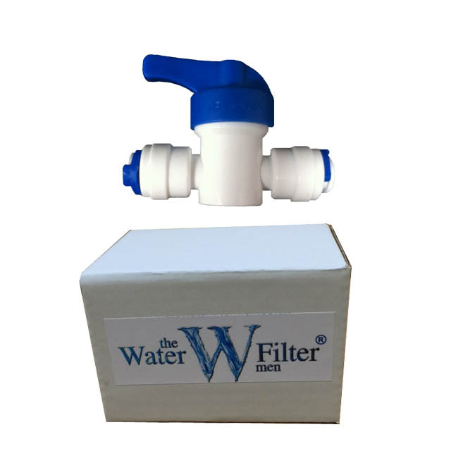 Inline Tap Shut Off Valve Quickfit Connector Pushfit 1/4 or 3/8 inch - Water Filter Men