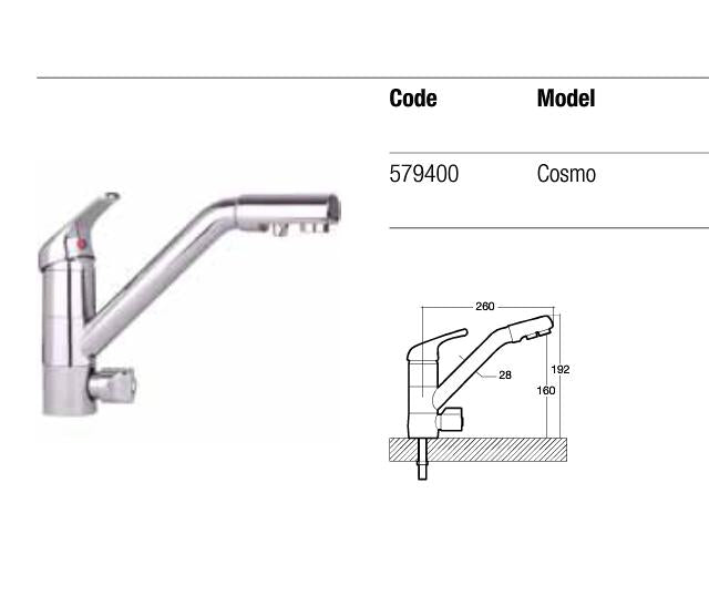 Robinet à levier unique à triple flux - Filtre à eau hommes