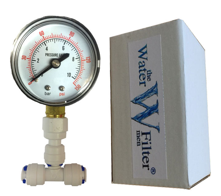 Reverse Osmosis Pressure Gauge with fittings - Water Filter Men