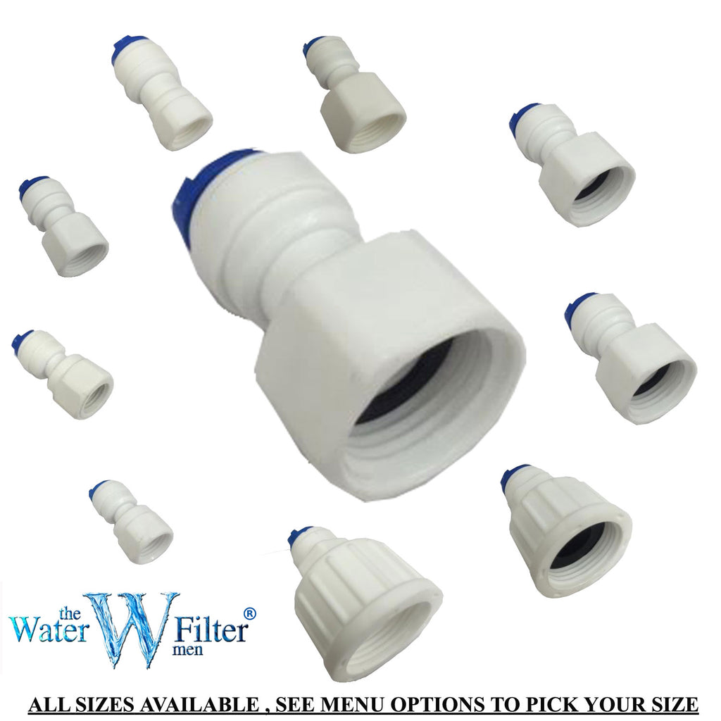 3/4, 1/2. 3/8, 1/4 Inch Bsp Female to 1/4 Inch Pushfit Garden Tap Type Fitting (other sizes in dropdown) - Water Filter Men